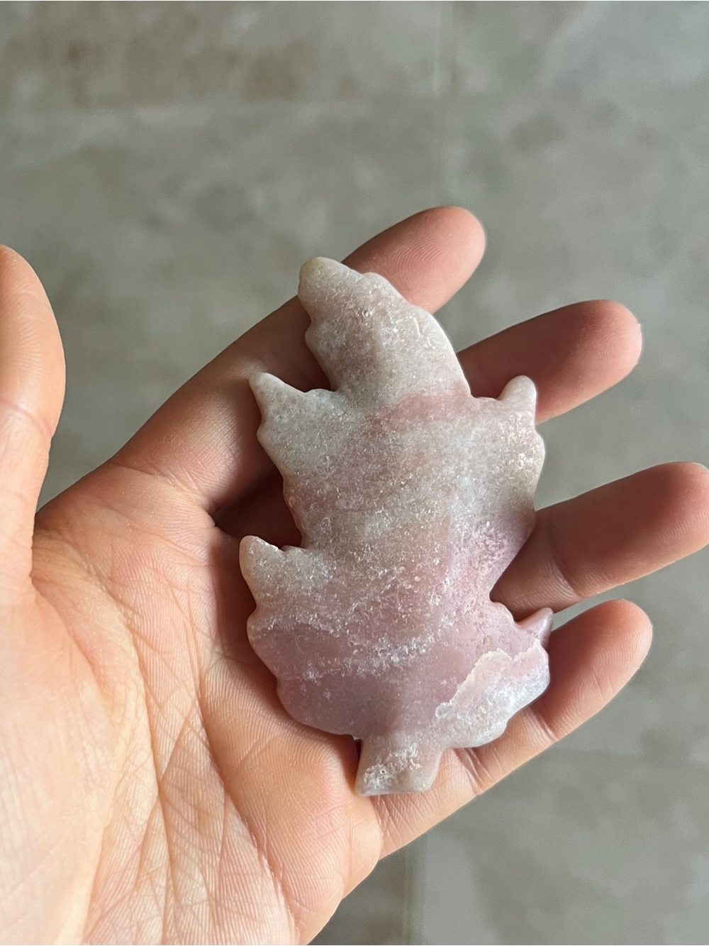 Natural Crystal Stone Set Carving Leaves Fluorite Pink Agate Amethyst Healing - Picture 6 of 6